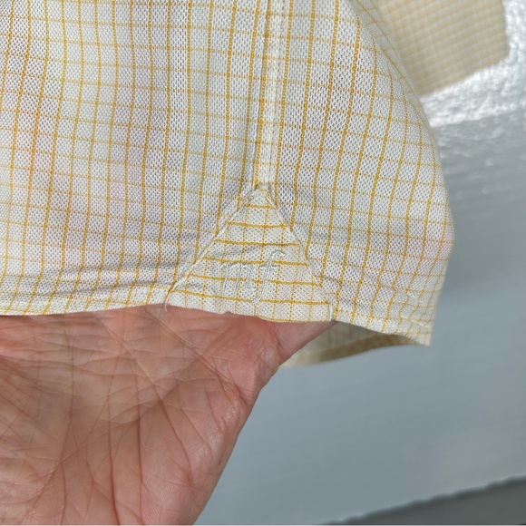 Madeleine Finn Sporting Whites Orange and White Plaid Men's Shirt Size Large - Picture 5 of 12